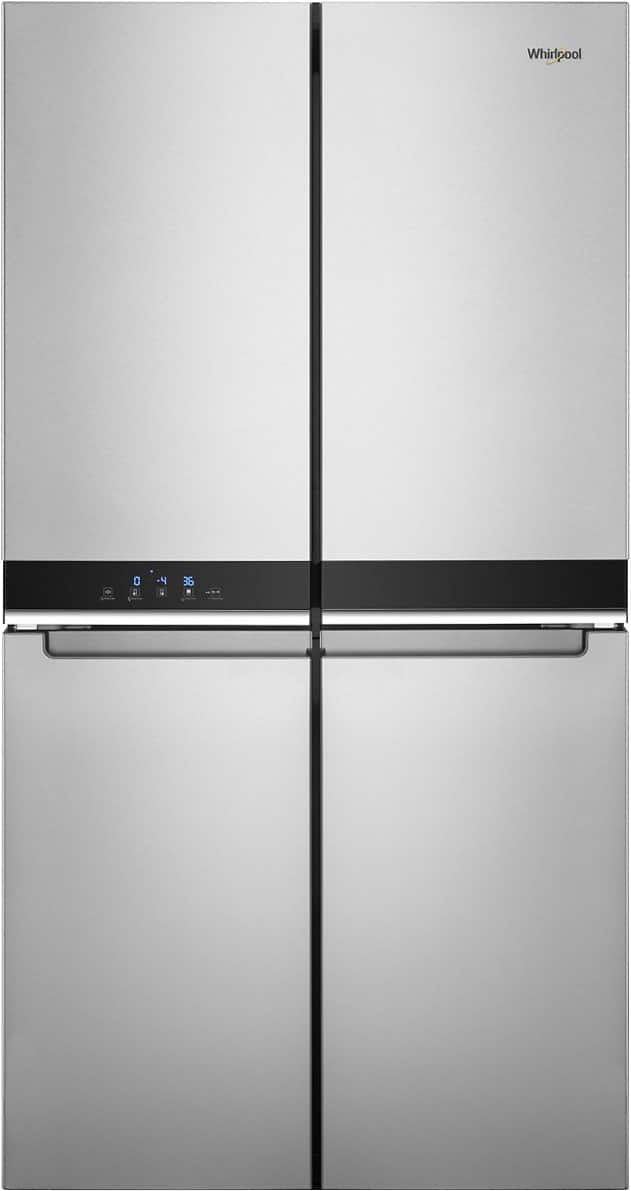 Whirlpool - 19.4 Cu. Ft. 4-Door French Door Counter-Depth Refrigerator with Flexible Organization Spaces - Stainless Steel p…