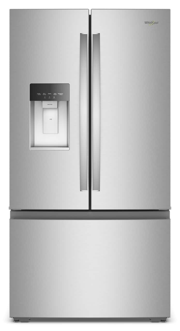 Whirlpool - 23 Cu. Ft. French Door Counter-Depth Refrigerator with In-Door Water and Ice - Fingerprint-Resistant Stainless F…