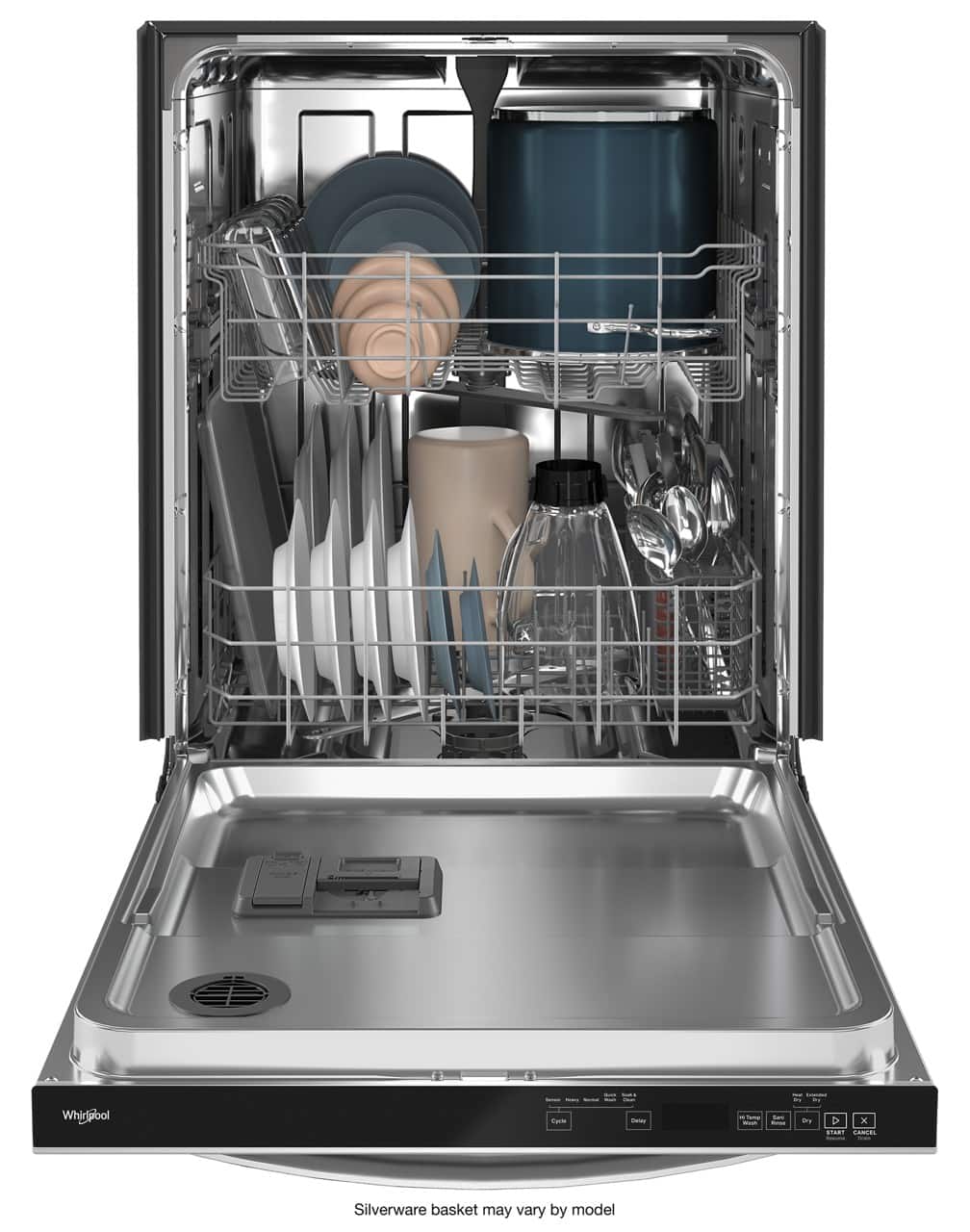 Whirlpool - 24" Top Control Built-In Stainless Steel Tub Dishwasher with Large Capacity Tall Top Rack and 50 dBA - Black pro…