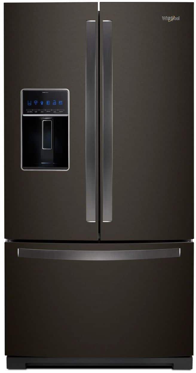 Whirlpool - 27 Cu. Ft. French Door Refrigerator with Platter Pocket - Black Stainless Steel product image