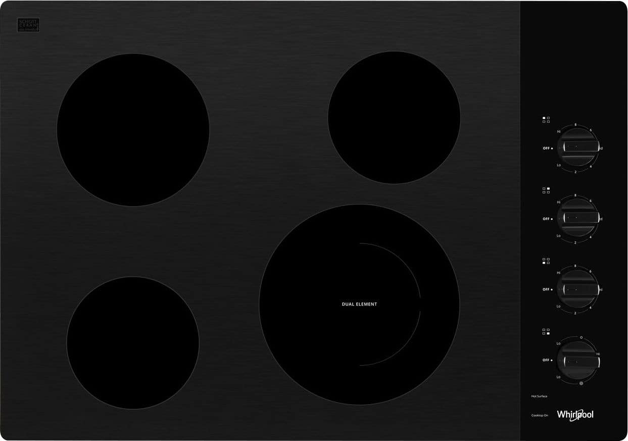 Whirlpool - 30" Built-In Electric Cooktop with 4 Burners and Dual Radiant Element - Black product image