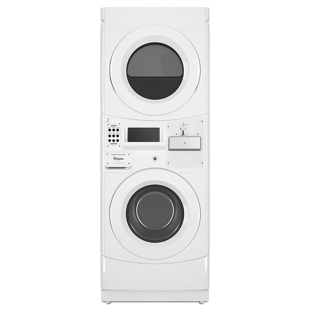 Whirlpool - 3.1 Cu. Ft. Front Load Washer and 6.7 Cu. Ft. Electric Dryer with Space Saving Configuration - White product ima…