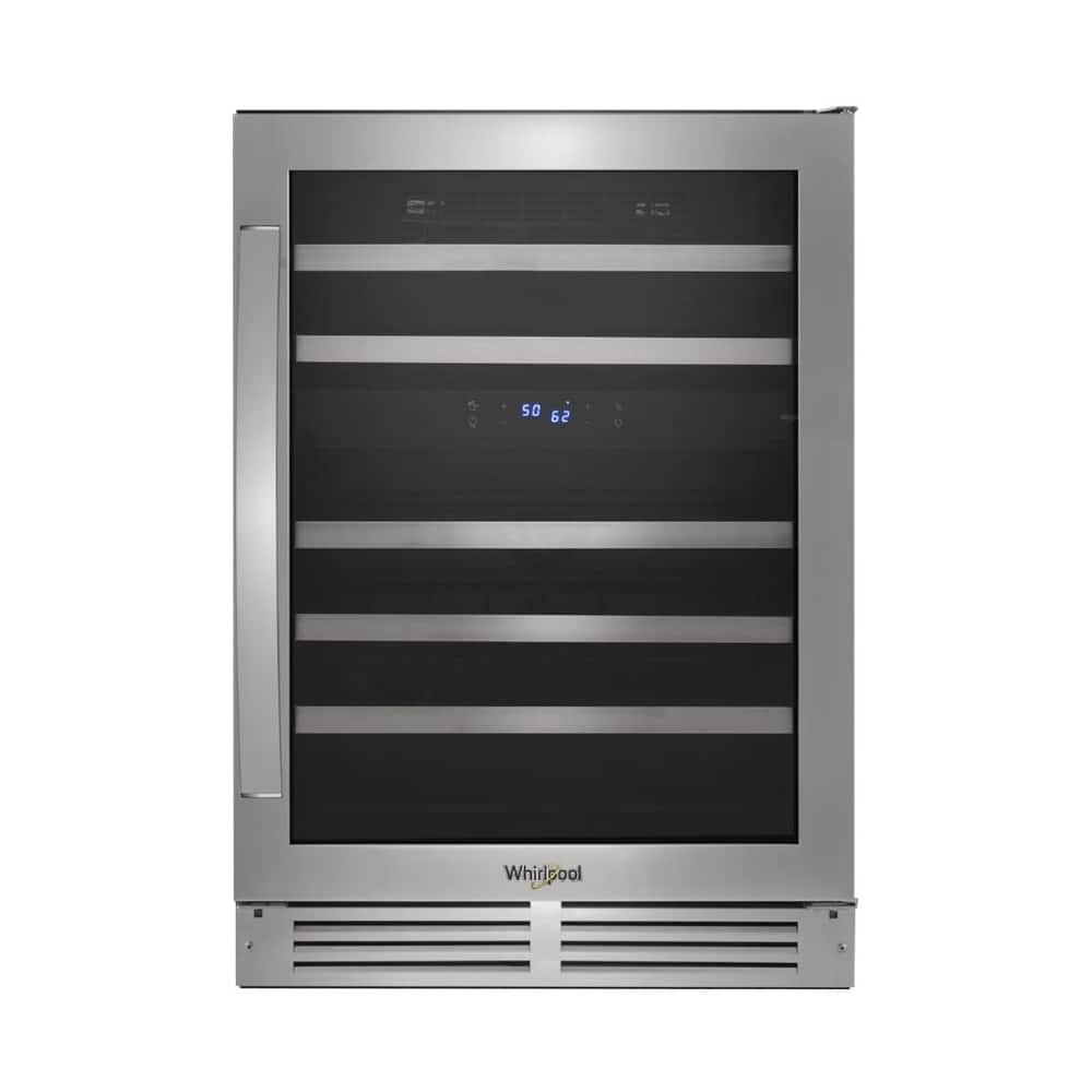 Whirlpool - 46-Bottle Wine Cooler - Stainless Steel product image