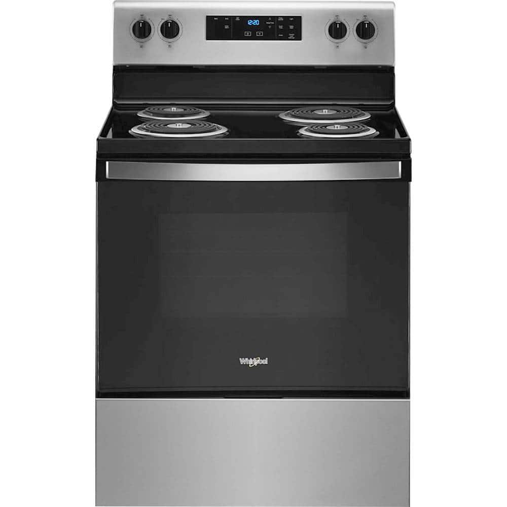 Whirlpool - 4.8 Cu. Ft. Freestanding Electric Range with Self-Cleaning and Keep Warm Setting - Stainless Steel product image