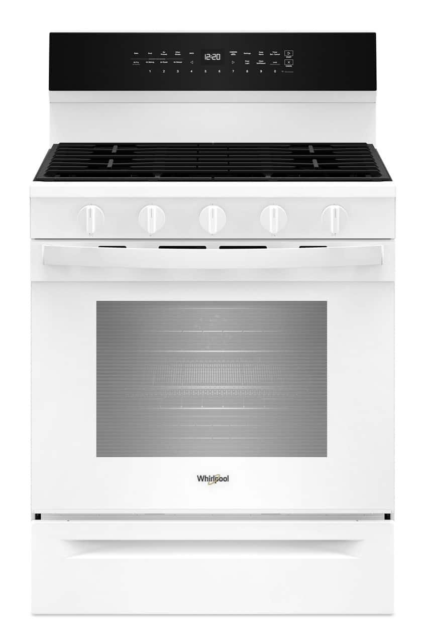 Whirlpool - 5.0 Cu. Ft. Smart Freestanding Gas Range with Air Cooking Technology, No Preheat Air Fry and Steam/Self Clean -…