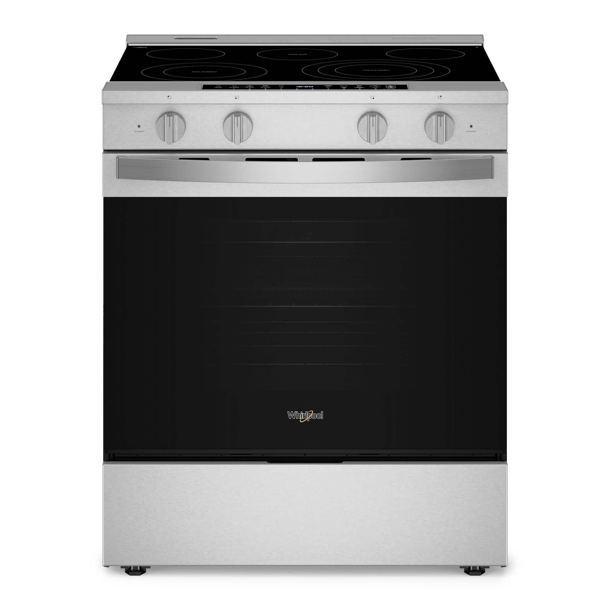 Whirlpool - 5.3 Cu. Ft. Smart Slide-In Electric Range with Air Cooking Technology, No Preheat Air Fry and WipeClean Coating…