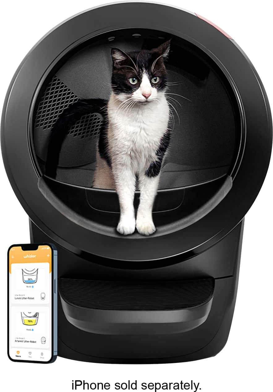 Whisker - Litter-Robot® 4 Smart App-Controlled Self-Cleaning Litter Box - Black product image