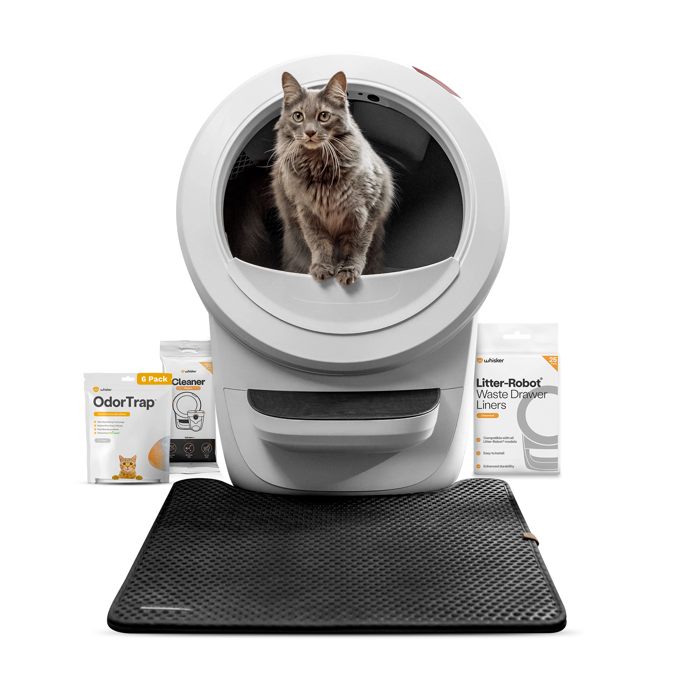 Whisker - Litter-Robot® 4 Smart App-Controlled Self-Cleaning Litter Box Core Accessories Bundle - Black product image
