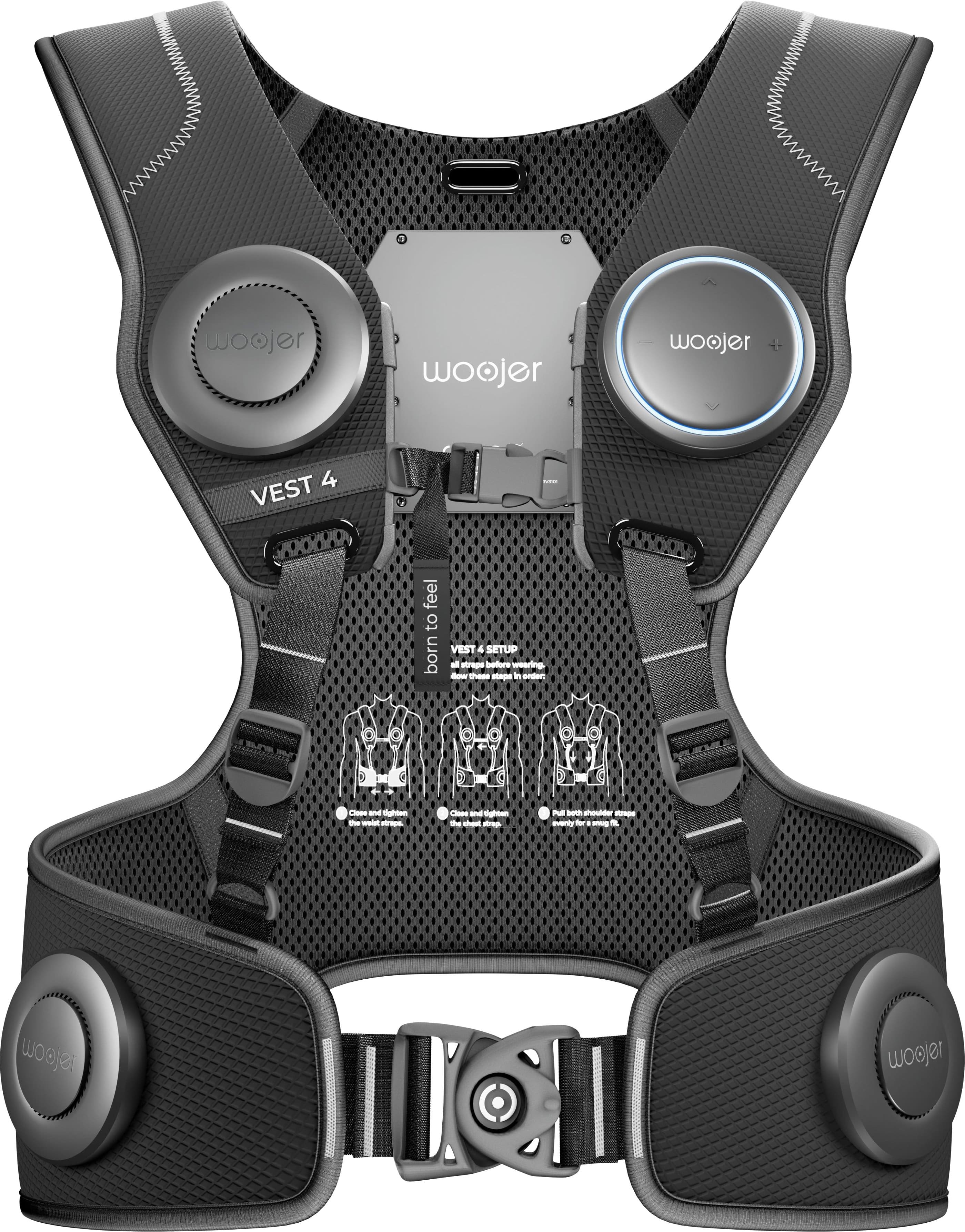 Woojer - HiFi Haptic Vest 4 - Compatible with PS (3,4,5) Xbox (Series X, One, 360) Nintendo (Switch, 3DS) - Black product im…