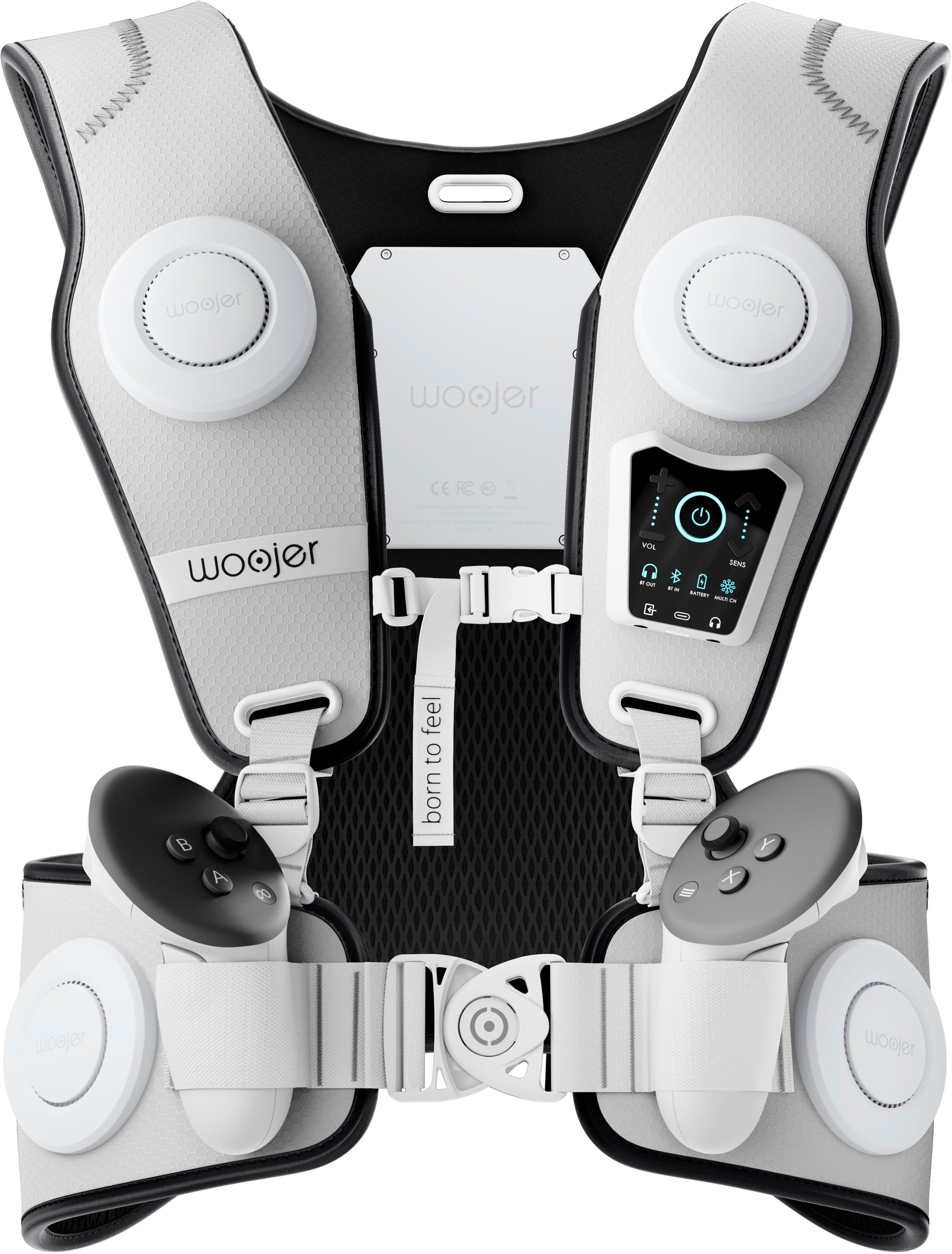 Woojer - Made for Meta High-Fidelity Haptic Vest 3 - for VR, Games, Music, Movies, and Wellness - White, Black product image