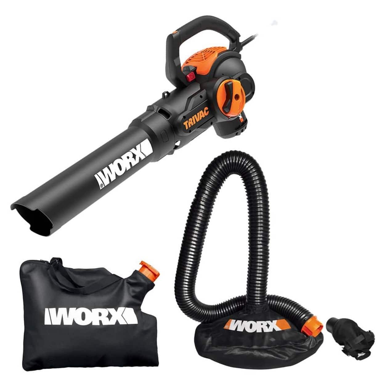 WORX - 12 Amp TRIVAC 70 MPH 600 CFM Corded Blower, Mulcher, and Vaccum - Black product image