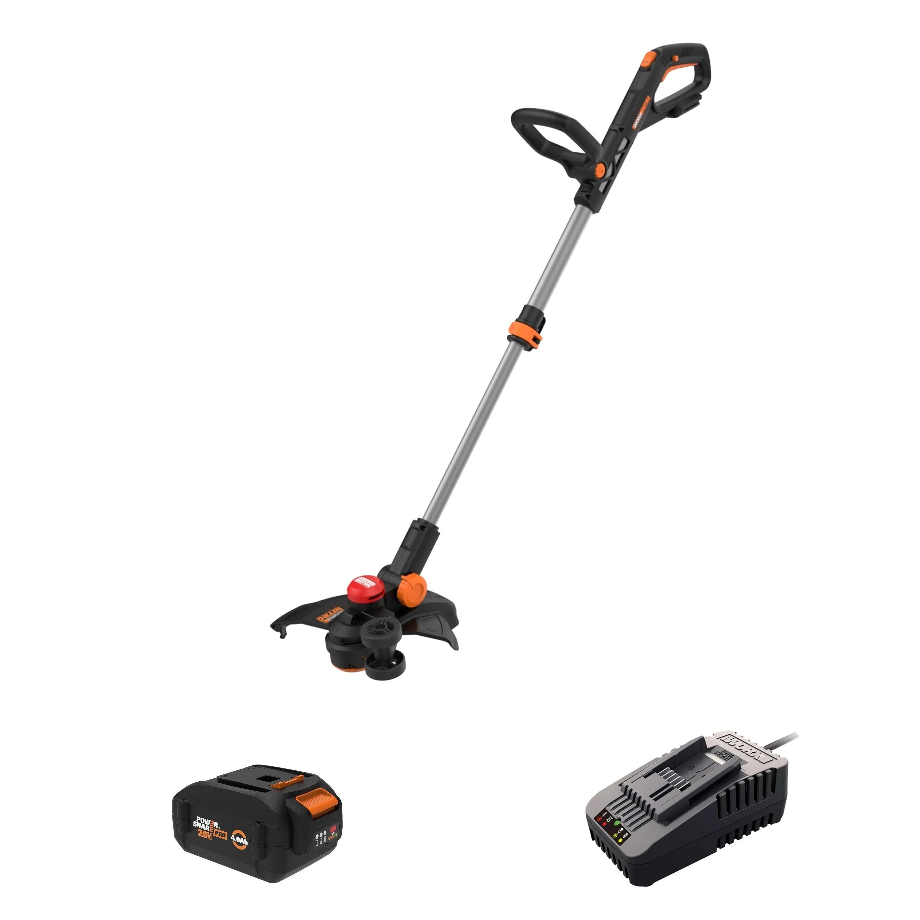 WORX - Nitro 20V 13'' Cordless Straight Shaft Grass Trimmer (1 x 4.0 Ah Battery & 1 x Charger) - Black product image