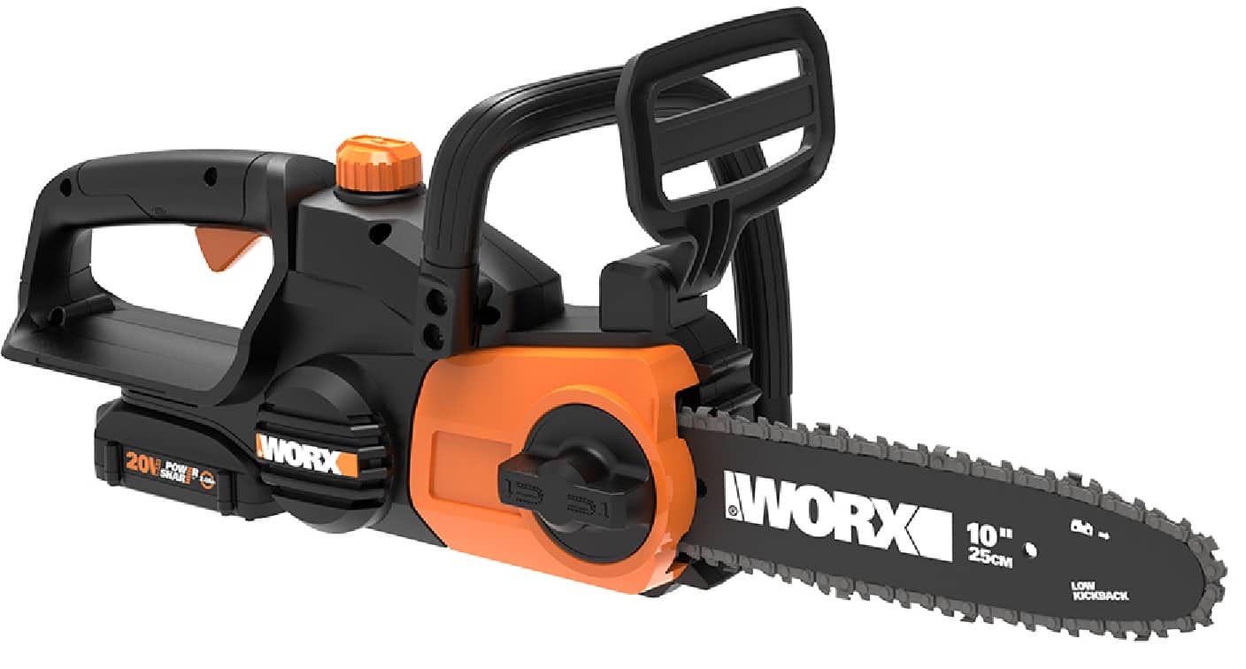 WORX - WG322 20V 10" Cordless Chainsaw with Auto-Tension (1 x 2.0 Ah Battery and 1 x Charger) - Black product image