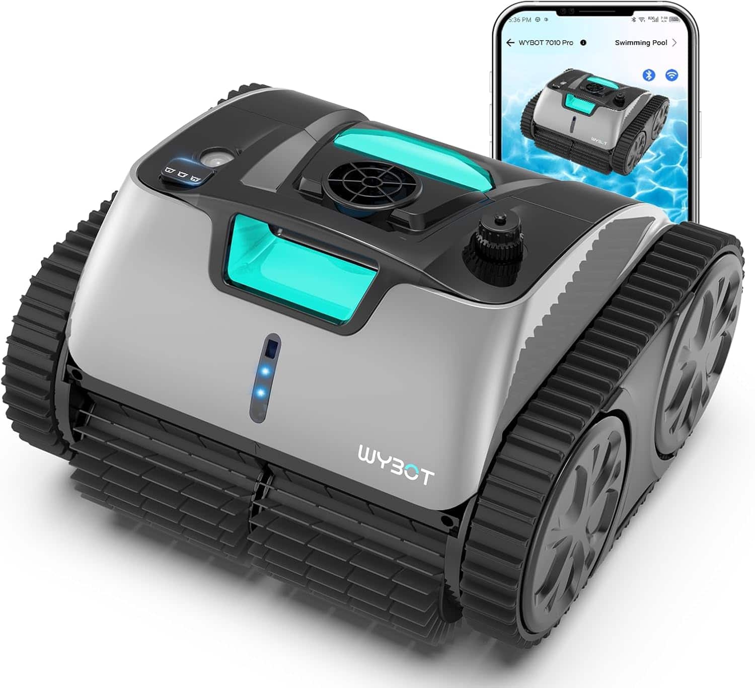 Wybot - C1 Pro Cordless Robotic Pool Cleaner for In-Ground Pools up to 1615sq.ft, Pool Vacuum with Infrared Sensors - Gray p…