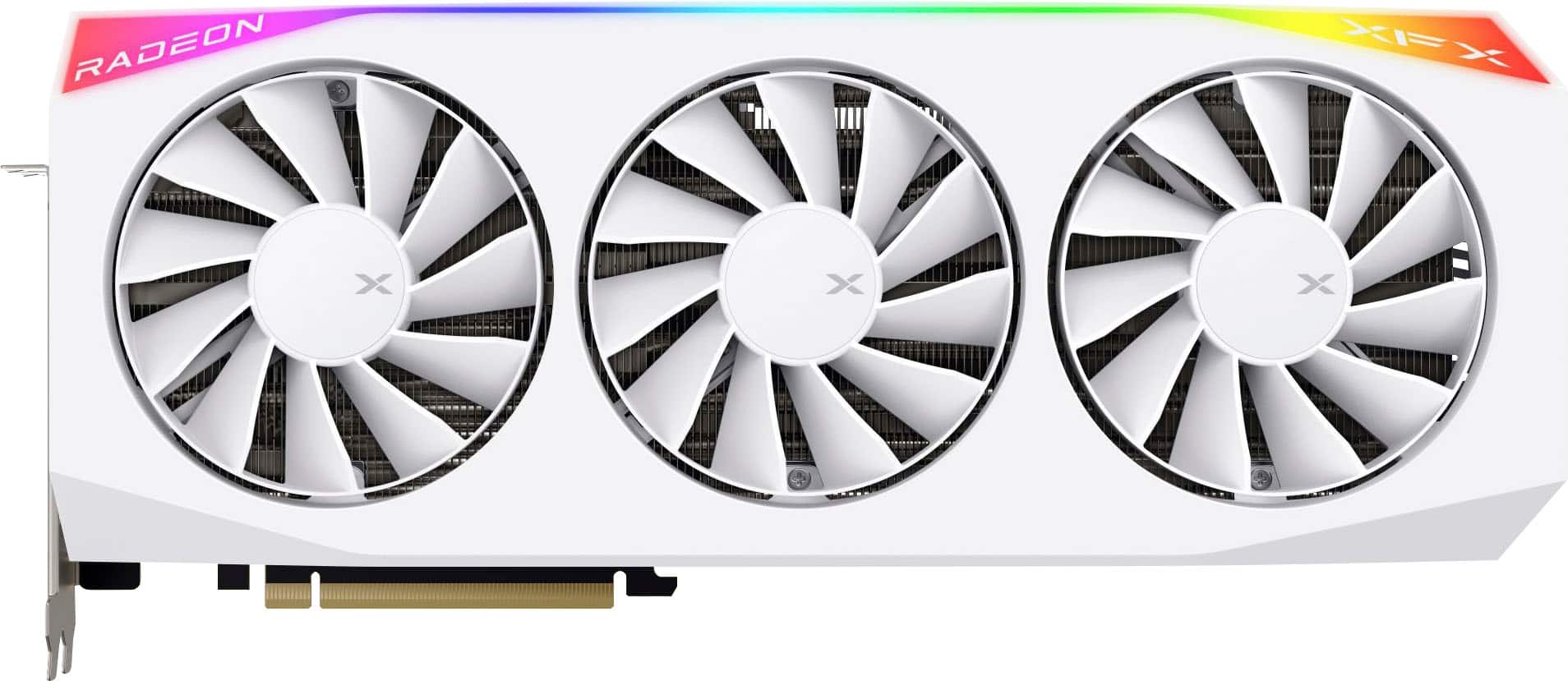 XFX - Mercury AMD Radeon RX 9070XT OC 16GB GDDR6 PCI Express 5.0 Gaming Graphics Card with RGB - White product image