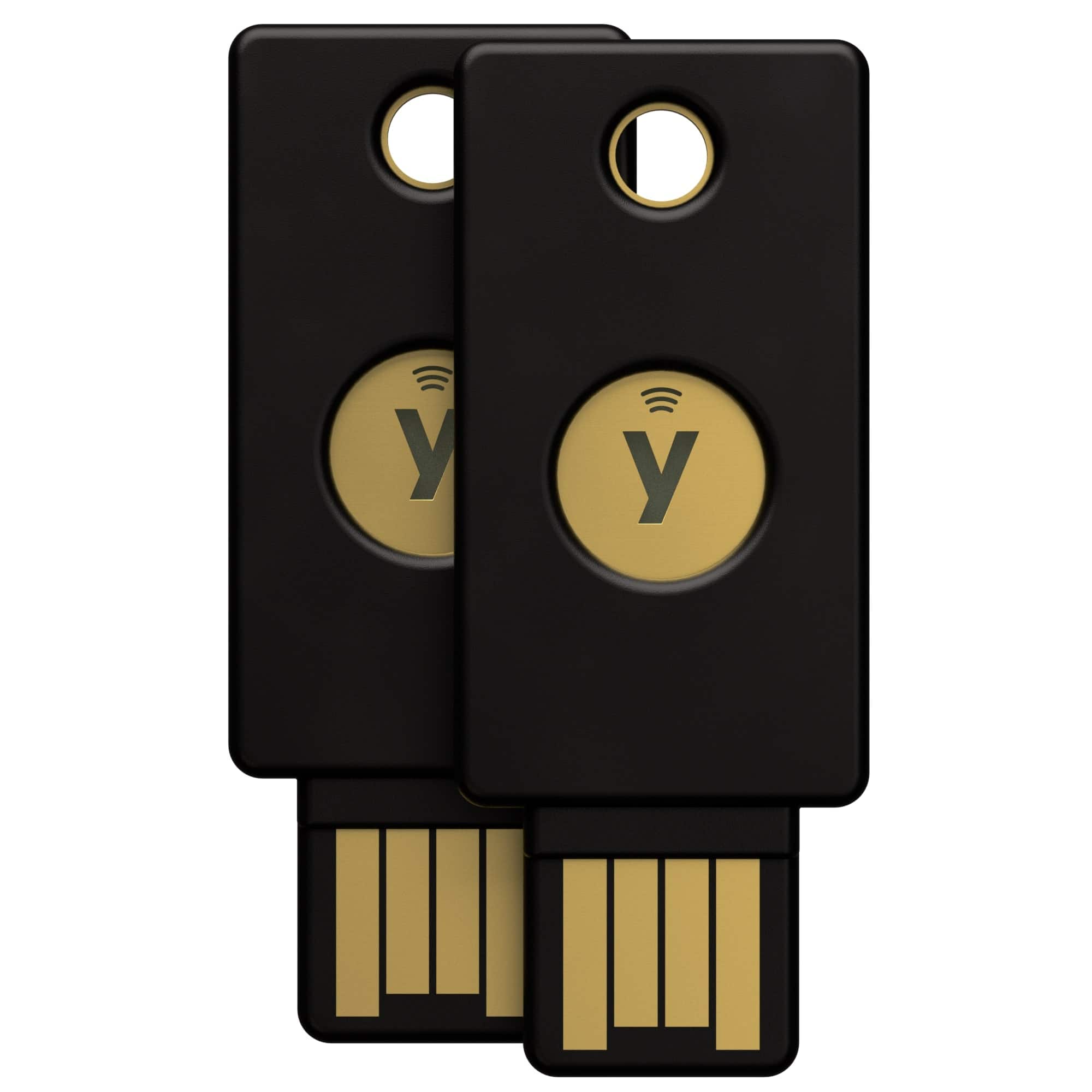 Yubico - YubiKey 5 NFC - Two-Factor authentication (2FA) Security Key, Connect via USB-A or NFC, FIDO Certified Two Pack - B…