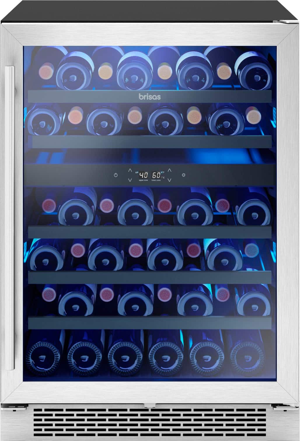 Zephyr - Brisas 46 Bottle Dual Zone Under Counter Wine Cooler - Stainless Steel/Glass product image