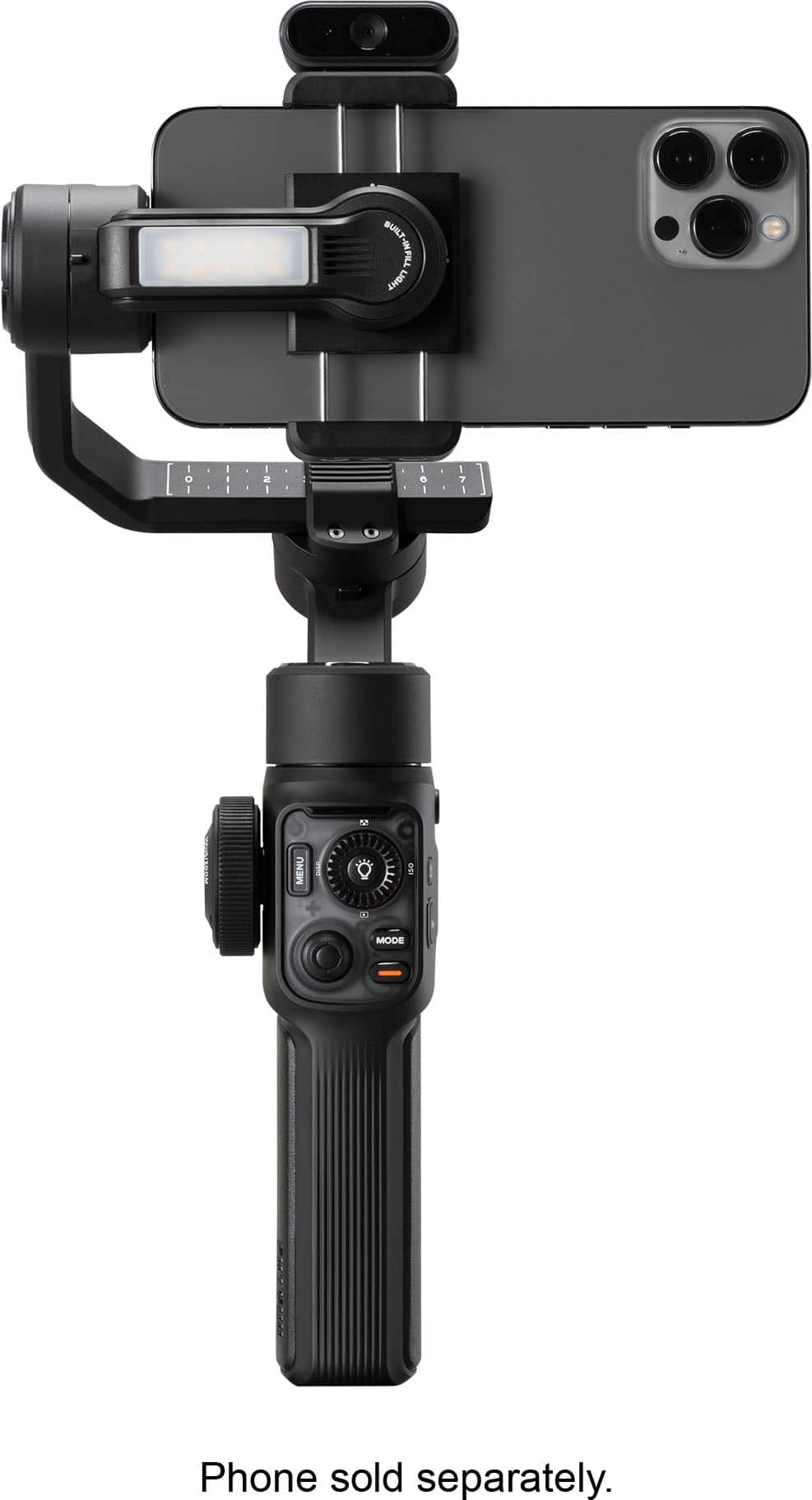 Zhiyun - Smooth 5S AI Combo 3-Axis Gimbal Stabilizer for iPhone 15 Pro Max & Android Smartphone Built-in Fill Light - Black…