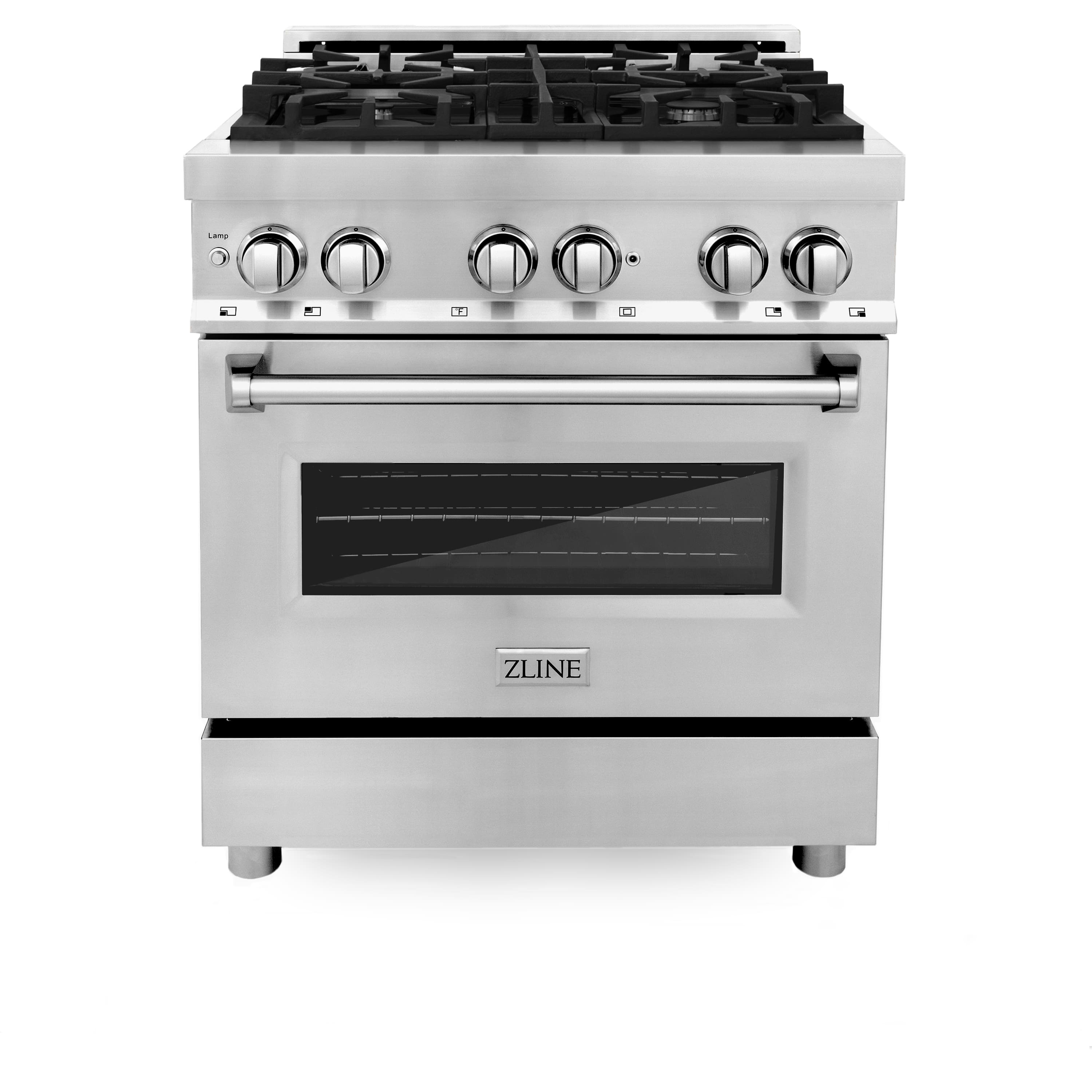 ZLINE - 30 in. 4.0 cu. ft. Legacy Freestanding Dual Fuel Range with 6 Burners and Electric Convection Oven in Stainless Stee…