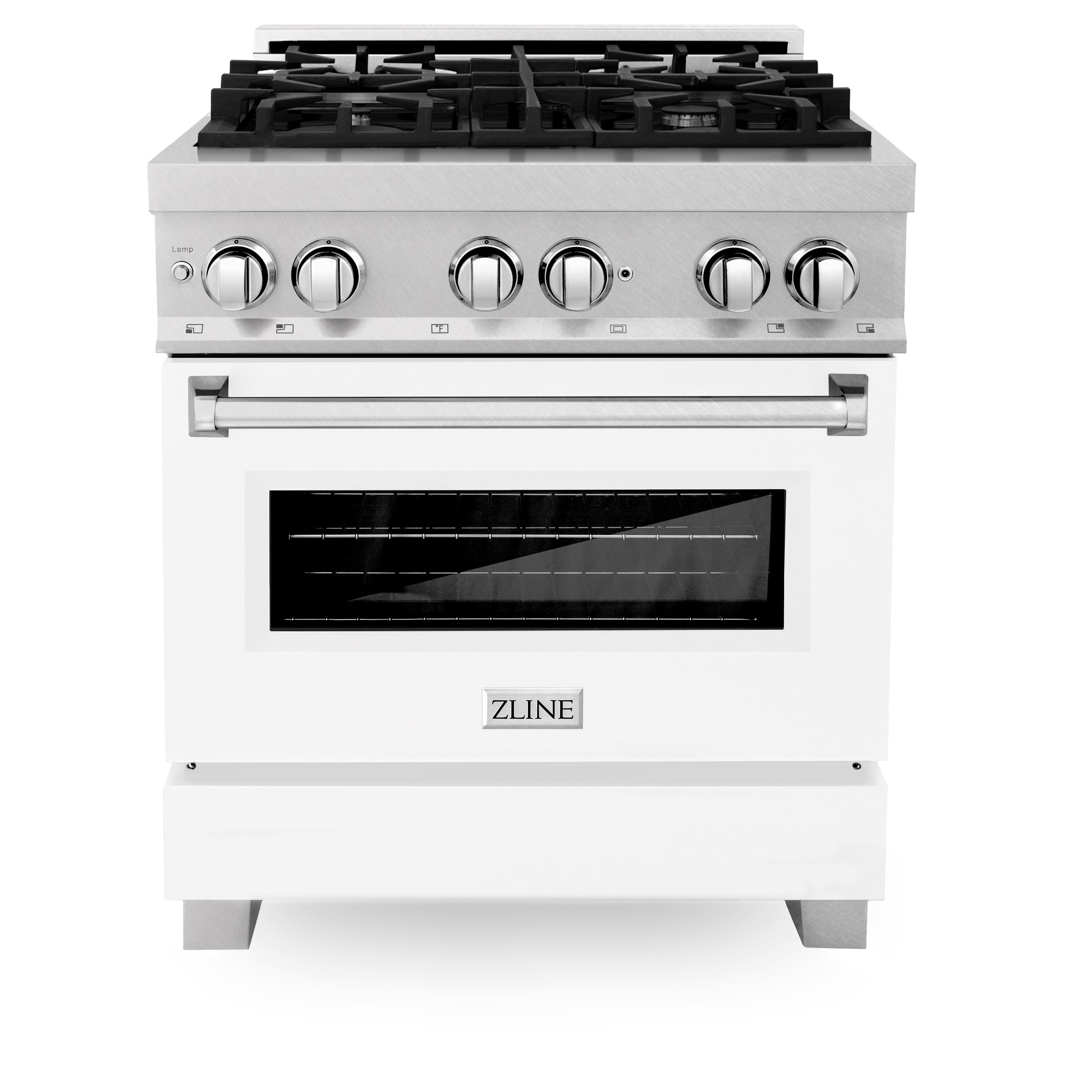 ZLINE - 30 in. Legacy Dual Fuel Range in Satin Stainless Steel w/ White Matte Door (RAS-WM-30) - Matte White product image
