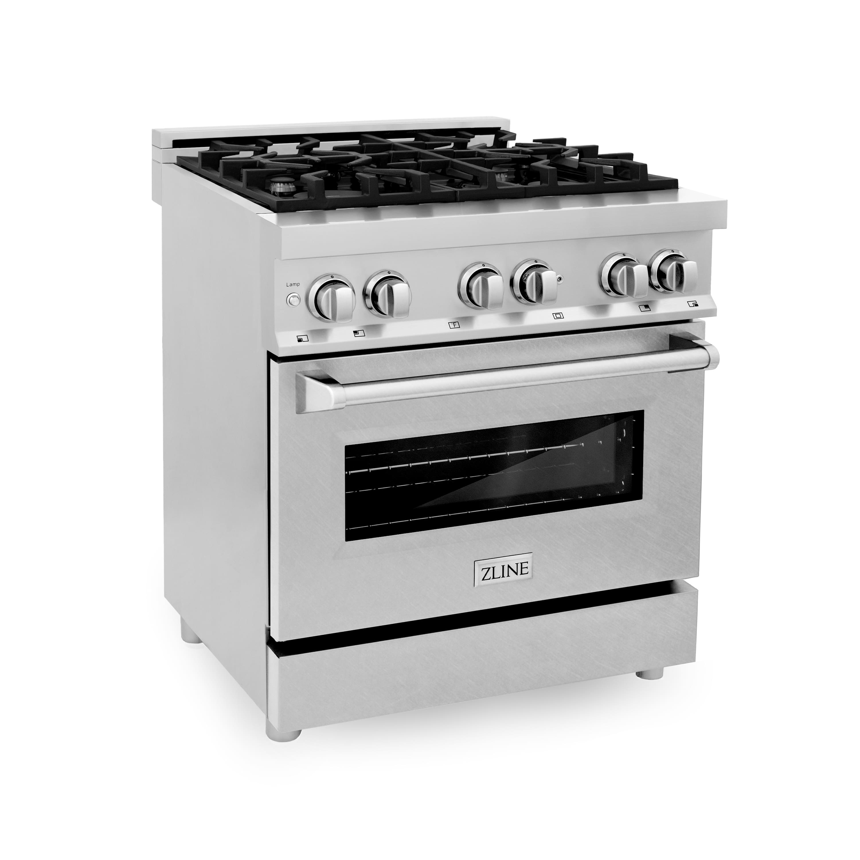 ZLINE - 30 in. Legacy Dual Fuel Range w/ 4 Burner Cooktop & Electric Oven w/ Satin Steel Door (RA-SN-30) - Stainless Steel p…