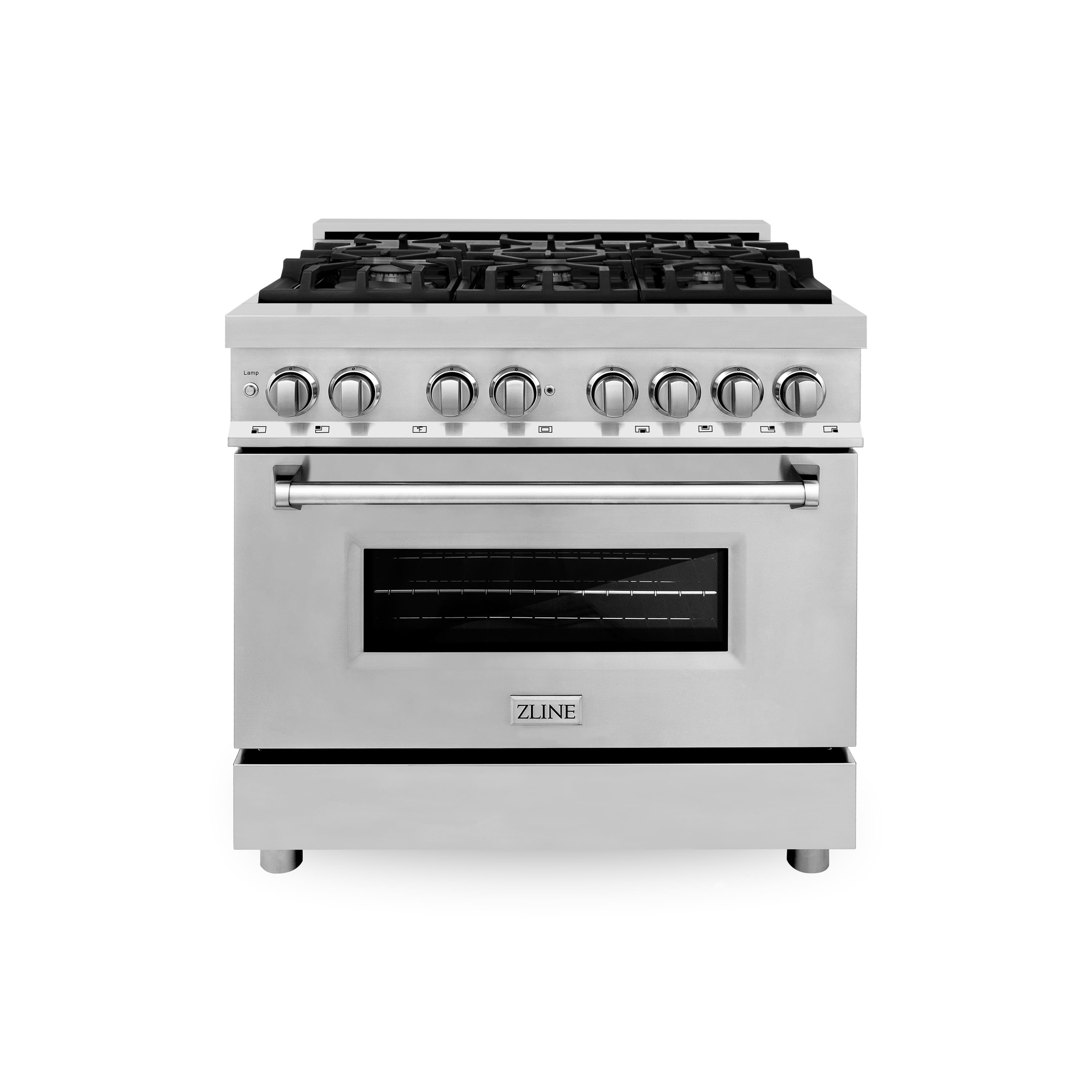 ZLINE - 36 in. 4.6 cu. ft. Legacy Freestanding Dual Fuel Range with 6 Burners and Electric Convection Oven in Stainless Stee…