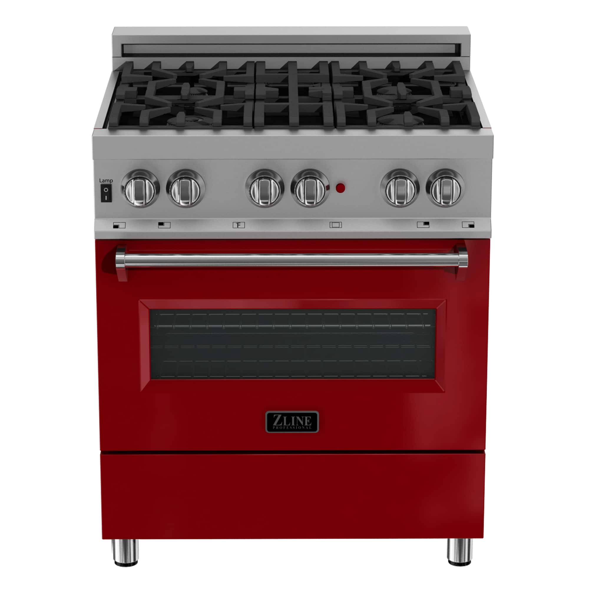 ZLINE - 36 in. Legacy Dual Fuel Range in Satin Stainless Steel & Red Gloss Door (RAS-RG-36) - Gloss Red product image
