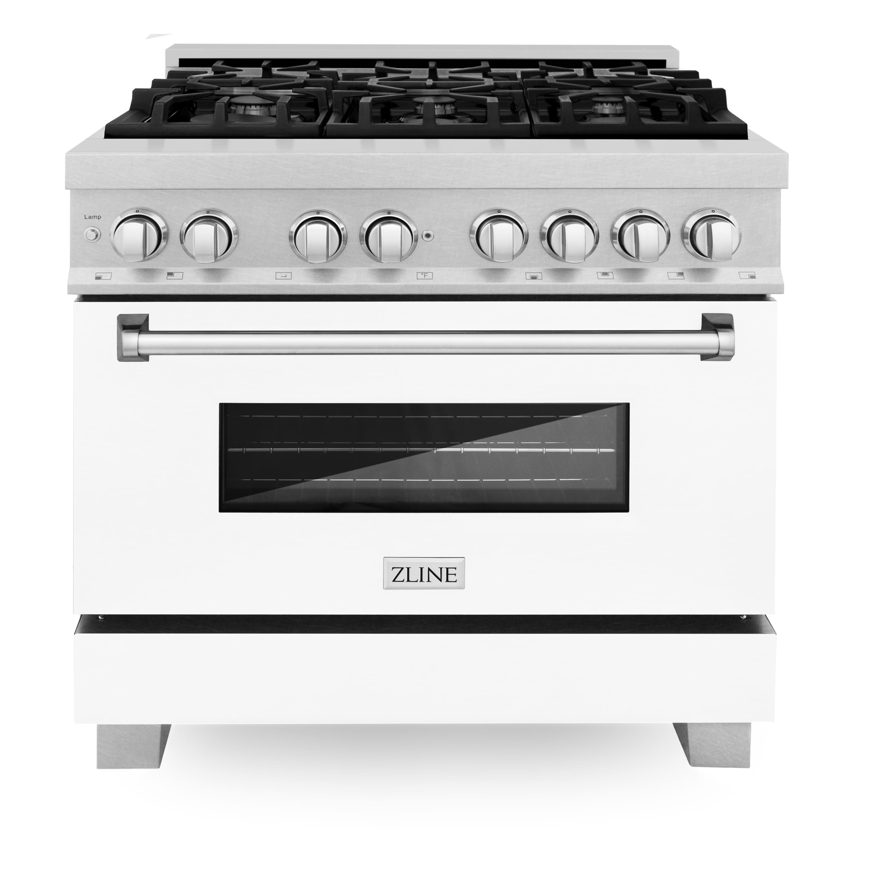 ZLINE - 36 in. Legacy Dual Fuel Range in Satin Stainless Steel w/ White Matte Door (RAS-WM-36) - Matte White product image
