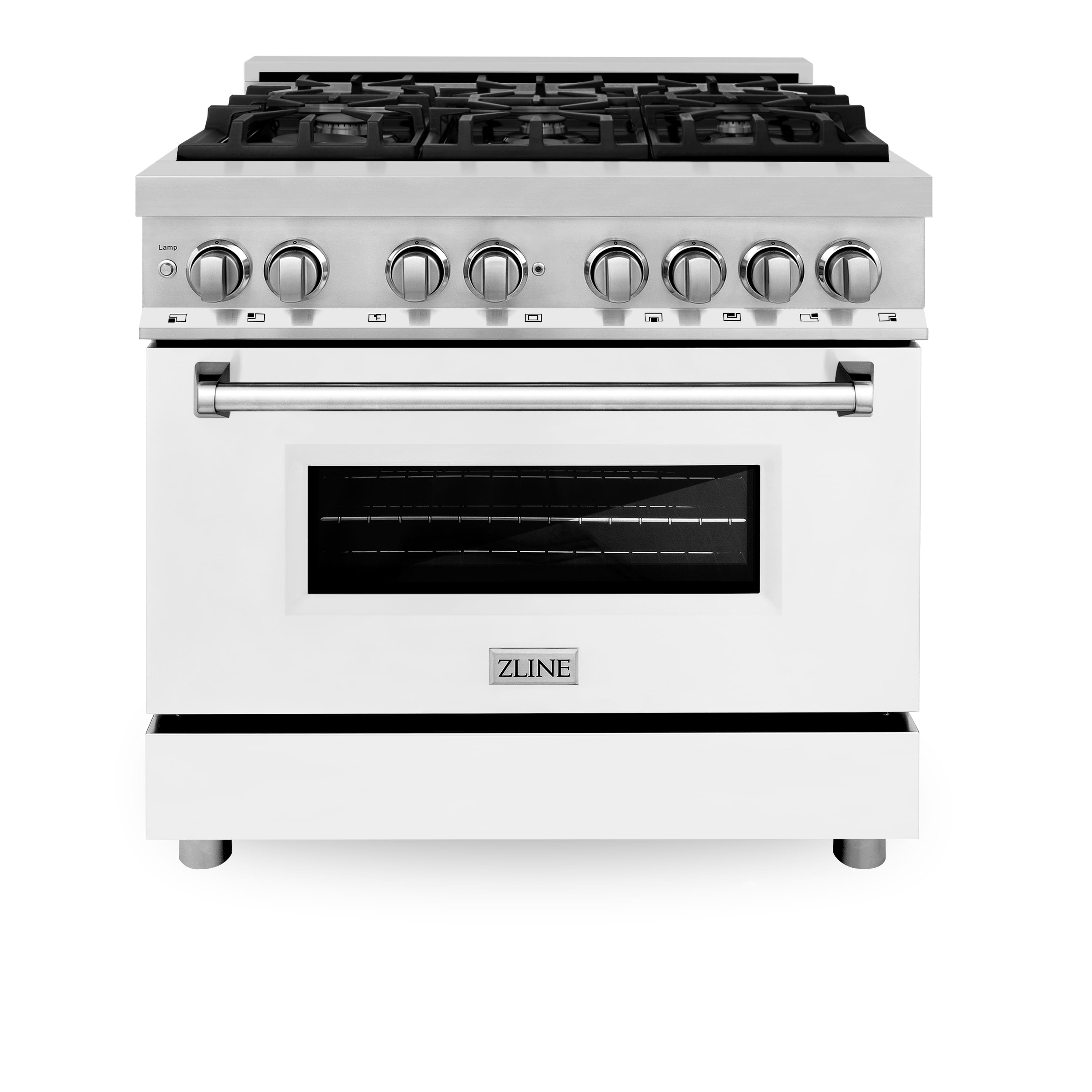 ZLINE - 36" Legacy Dual Fuel Range w/ 6 Burner Cooktop & Electric Oven w/ White Matte Door (RA-WM-36) - Matte White product…