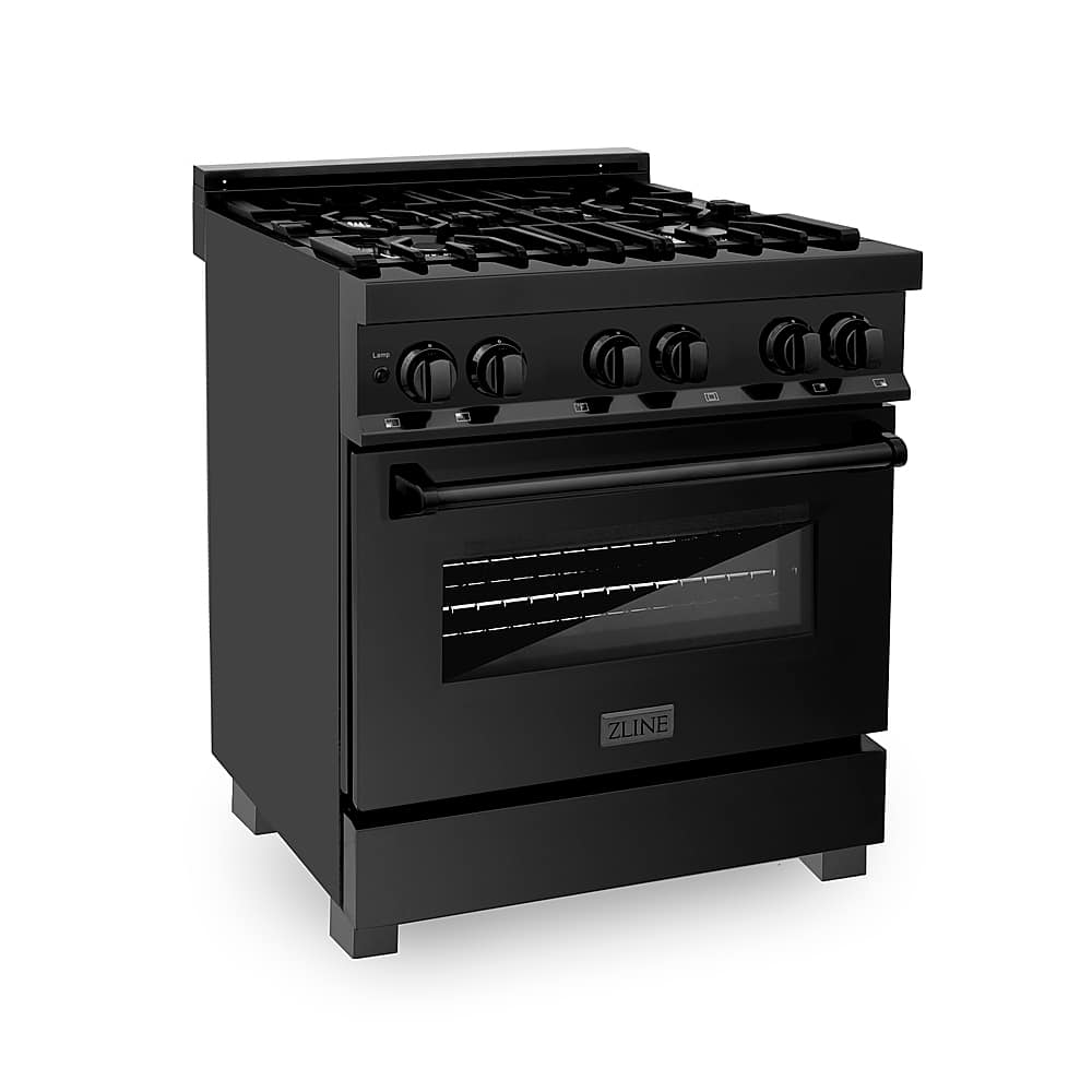 ZLINE - Dual Fuel Range with Gas Stove and Electric Oven - Black Stainless Steel product image