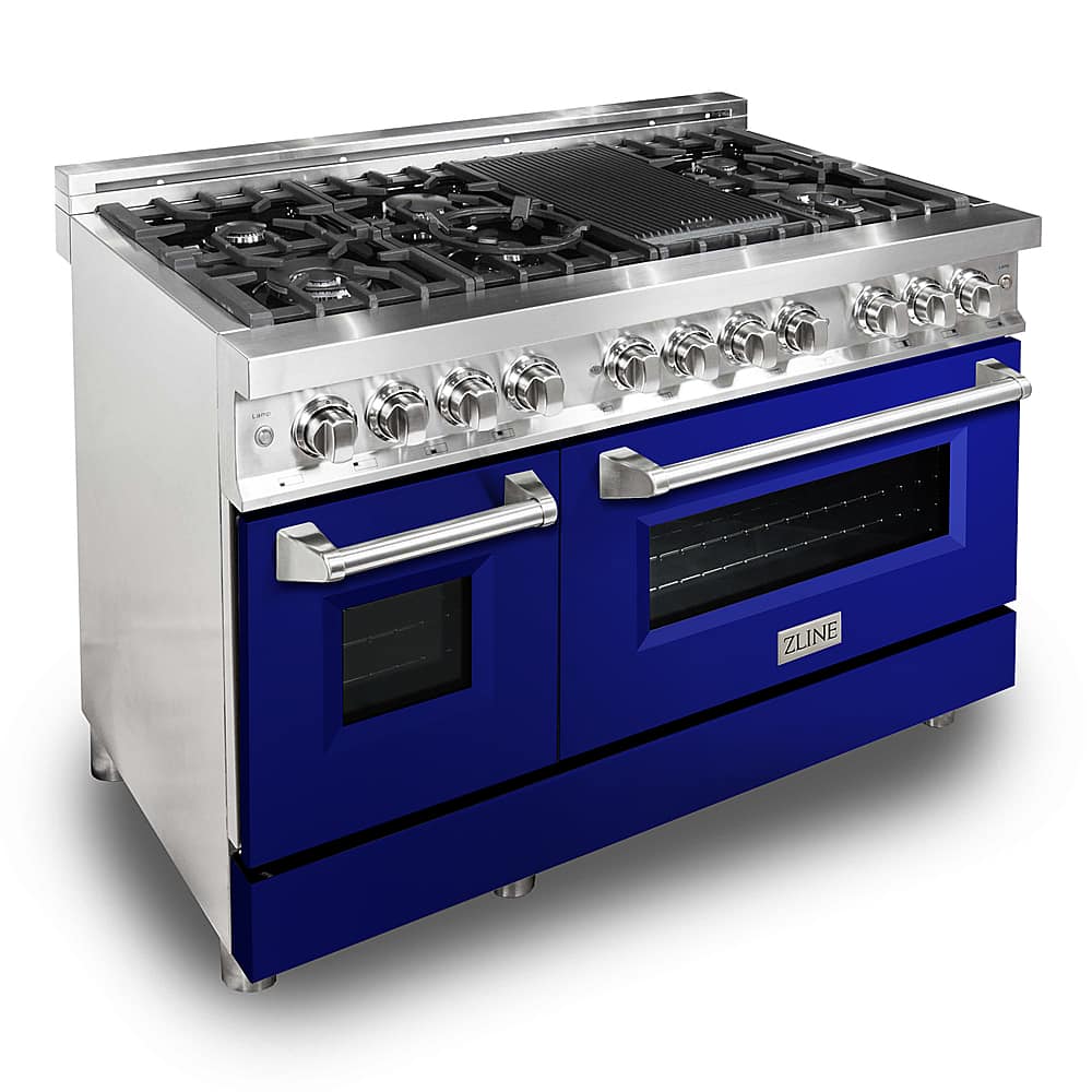 ZLINE - Professional 6 Cu. Ft. Freestanding Double Oven Dual Fuel Range - Blue Gloss product image